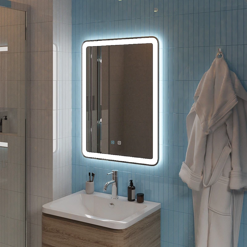 Зеркало BelBagno Marino 60 SPC-MAR-600-800-LED-TCH-SND с подсветкой с голосовым управлением и подогревом стекло