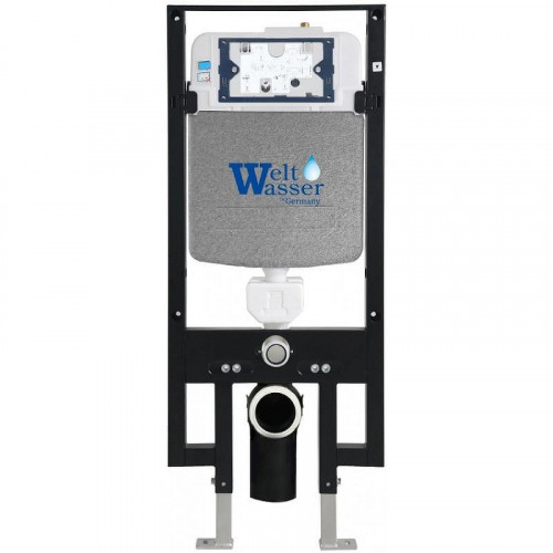 Комплект унитаза с инсталляцией WeltWasser AMBERG 497 + GELBACH 043 MT-WT + AMBERG RD-WT 10000011894 цвет Белый матовый с сиденьем Микролифт и клавишей смыва цвет Белый