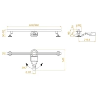 Душевой лоток RGW SDR 76215260-06 с решеткой цвет  Золото BRUSH
