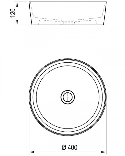 Раковина-чаша Ravak Uni 40 XJX01140001 Белая фаянс накладная