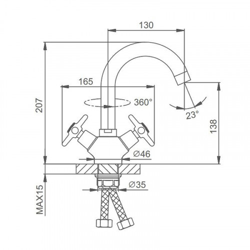 Смеситель для раковины Splenka S80.13 цвет Хром
