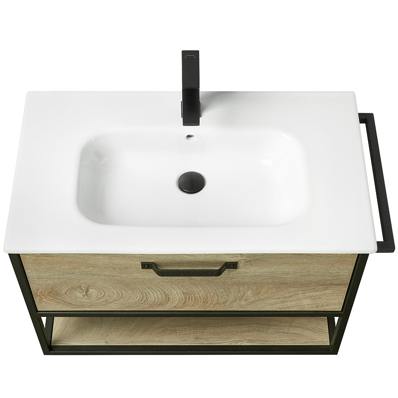 Тумба под раковину Aquaton Лофт Фабрик 80 1A242401LTDU0 подвесная Дуб эндгрейн МДФ / ЛДСП