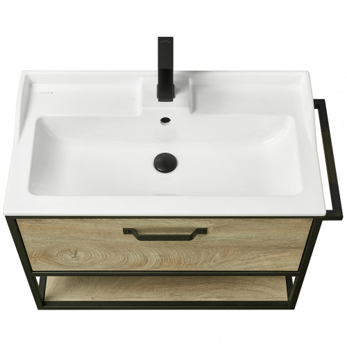 Тумба под раковину Aquaton Лофт Фабрик 80 1A242401LTDU0 подвесная Дуб эндгрейн МДФ / ЛДСП