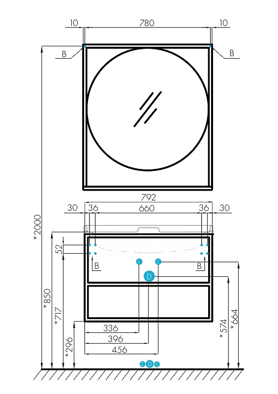 Тумба под раковину Aquaton Лофт Фабрик 80 1A242401LTDU0 подвесная Дуб эндгрейн МДФ / ЛДСП