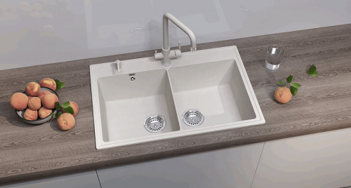 Кухонная мойка Ulgran Quartz Ruma 780-01 Жасмин искусственный камень (литьевой мрамор) встраиваемый