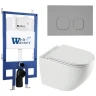 Комплект унитаза с инсталляцией WeltWasser BAMBERG 545 + MERZBACH 043 XL GL-WT + BAMBERG CR 10000013795 цвет Белый глянцевый с сиденьем Микролифт и клавишей смыва цвет Хром