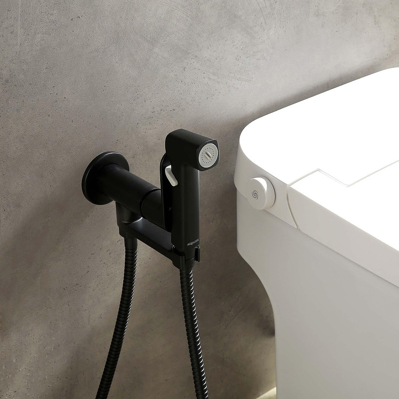 Гигиенический душ со смесителем Aquatek Альфа AQ1919MB цвет Черный матовый