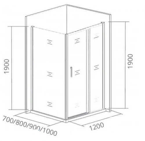 Душевая дверь Good Door Cofe WTW-120-C-B 120 КФ00011 профиль Черный стекло прозрачное