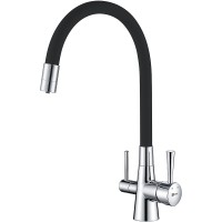 Смеситель для кухни Lemark Comfort LM3075C Хром Черный латунь