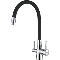 Смеситель для кухни Lemark Comfort LM3075C Хром Черный латунь