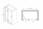 Душевая дверь Abber Zart 100 AG08100B профиль Черный стекло прозрачное