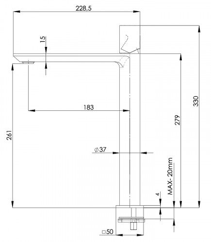 Смеситель для раковины Remer Edge EG512LXLCFP цвет Черный брашированный хром