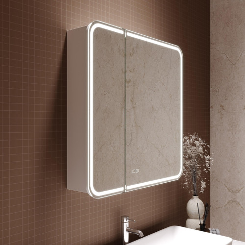 Зеркальный шкаф Silver Mirrors Alliance 80 LED-00002920 с подсветкой цвет Белый