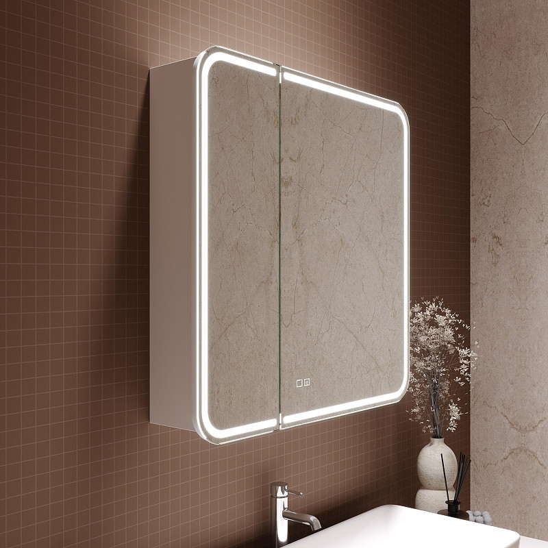 Зеркальный шкаф Silver Mirrors Alliance 80 LED-00002920 с подсветкой цвет Белый