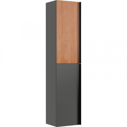 Шкаф пенал Sancos Delta 35 PDL35GR подвесной Дуб красный Графит МДФ / ЛДСП