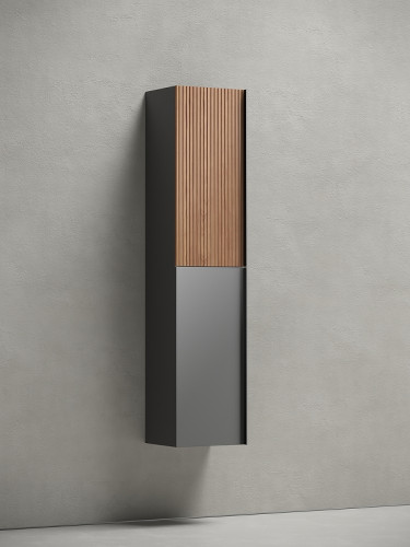 Шкаф пенал Sancos Delta 35 PDL35GR подвесной Дуб красный Графит МДФ / ЛДСП