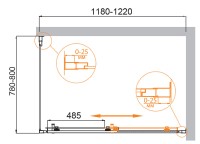 Душевой уголок Cezares Molveno 120x80 MOLVENO-AH-11-120/80-C-Cr-IV профиль Хром стекло прозрачное