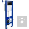 Комплект унитаза Ceruttispa Orlter Aria Tornado CT9955 с инсталляцией Berges Atom 410 040332 с сиденьем Микролифт и Черной матовой клавишей смыва фарфор подвесной