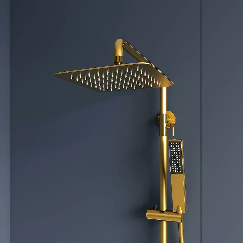 Душевая система RGW Shower Panels SP-34G 51140134-06 с термостатом Золото браш латунь на стену