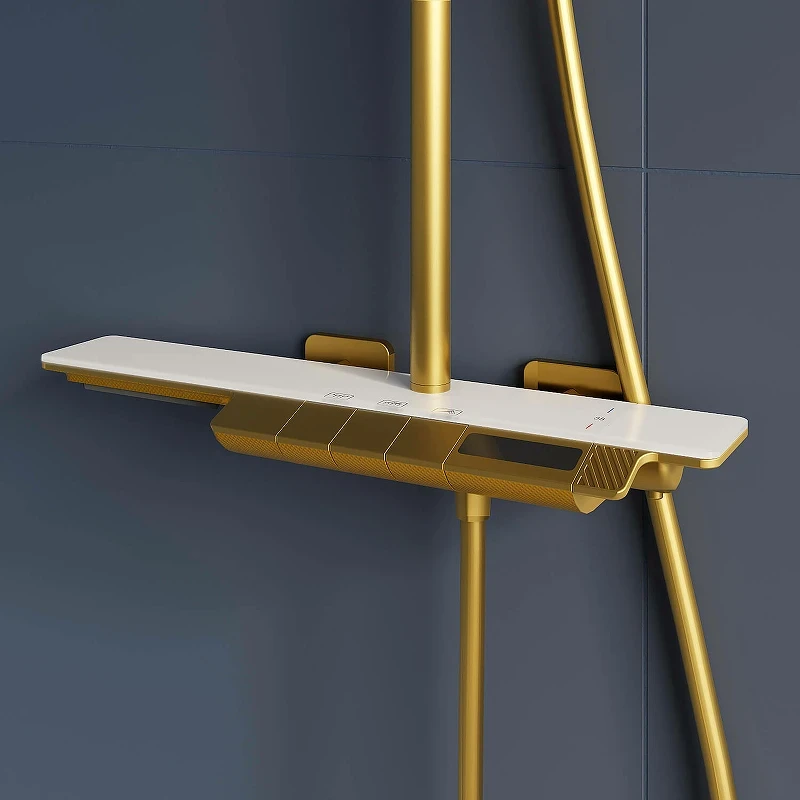 Душевая система RGW Shower Panels SP-34G 51140134-06 с термостатом Золото браш латунь на стену