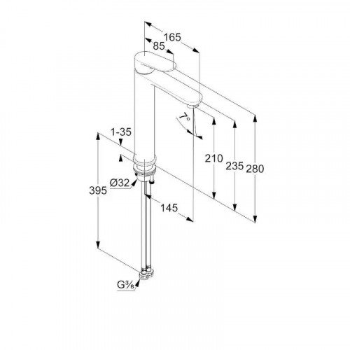 Смеситель для раковины Kludi X1 322980575 цвет Хром