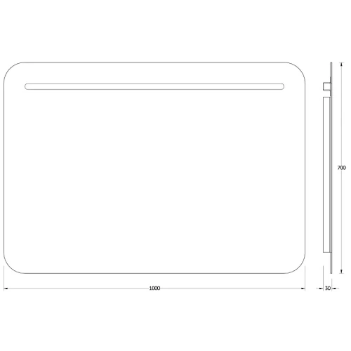 Зеркало Evoform Ledline 70x100 BY 2147 с подсветкой 8.5 W - без выключателя стекло