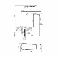 Смеситель для раковины Orange Berti M17-021cr Хром на столешницу