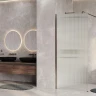 Душевая перегородка WasserKRAFT Rur 100 30W44BN-FL профиль цвет Никель стекло рифленое