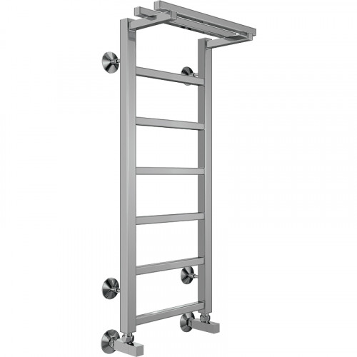 Водяной полотенцесушитель Terminus Контур П7 300х800 4670078529695 с полкой Хром, нижнее подключение, G 1/2" ВР, с угловым соединением нержавеющая сталь