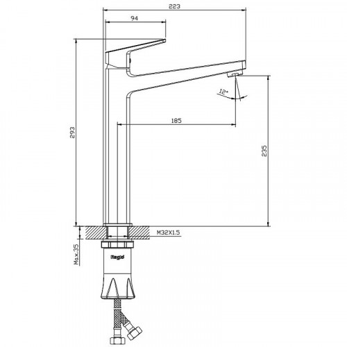 Смеситель для раковины Raglo R30.15.06 Черный матовый латунь