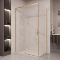 Душевой уголок Vincea Стелла (Stella) 150х80 VSR-1ST8015CLG профиль Брашированное золото стекло прозрачное