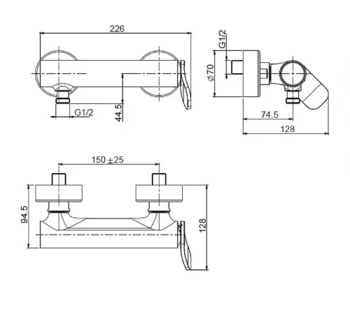 Смеситель для душа Fima Carlo Frattini Flo F3805/1BS цвет Шампань