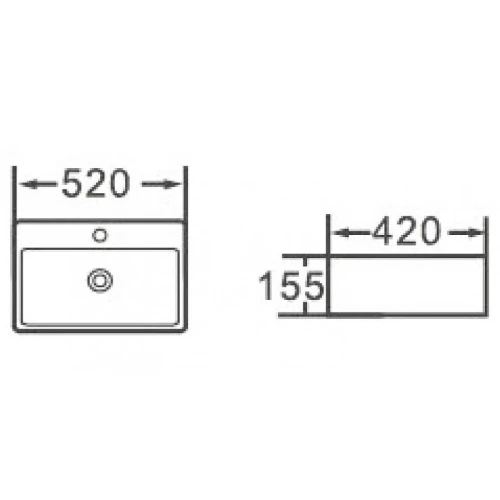 Раковина Esbano Circon 52 ESRNCIRC52W Белая фаянс накладная