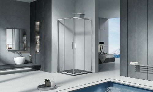 Душевой уголок Good Door Cofe CR-80-C-CH 80x80 КФ00025 профиль Хром стекло прозрачное