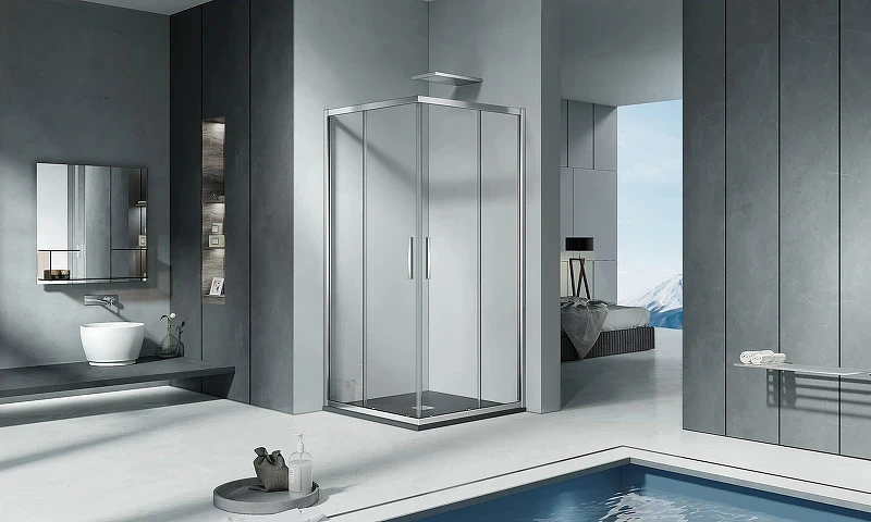Душевой уголок Good Door Cofe CR-80-C-CH 80x80 КФ00025 профиль Хром стекло прозрачное