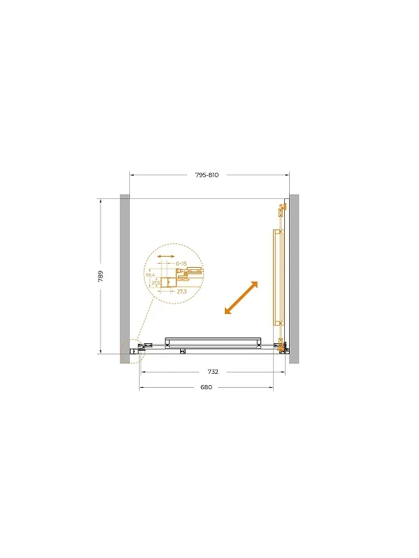 Душевая дверь Cezares Lux 80 LUX-B-FS-1-80-C-CR профиль Хром стекло прозрачное