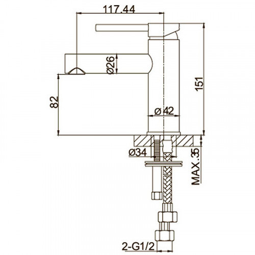 Смеситель для раковины Caprigo Don 53-020-NER Черный матовый латунь