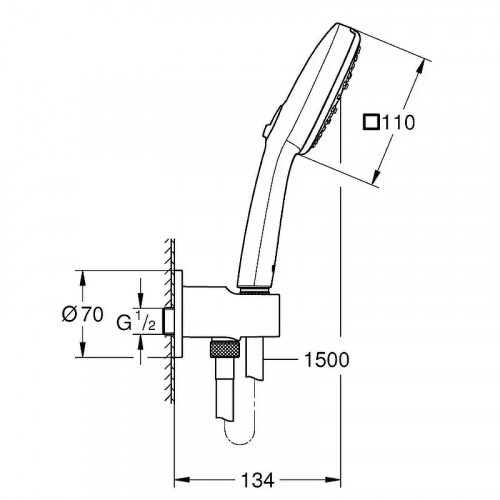 Душевой гарнитур Grohe Tempesta Cube 269102433 цвет Черный матовый