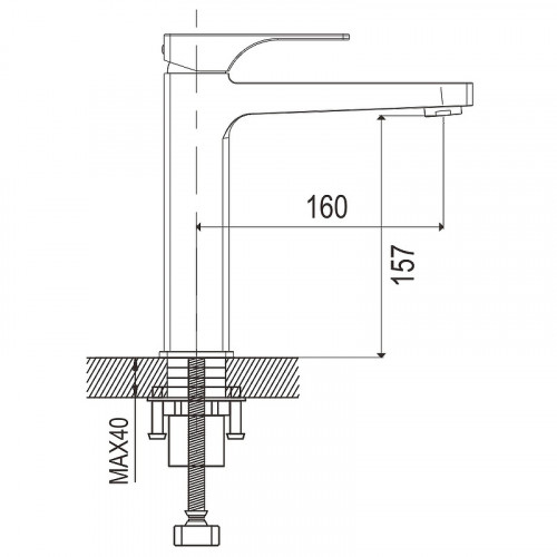 Смеситель для раковины Rose R10H R1001H Черный матовый латунь