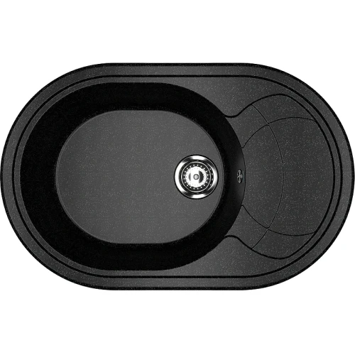 Кухонная мойка Ulgran Classic U-610-308 Черная искусственный камень (литьевой мрамор) встраиваемый