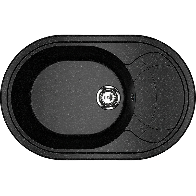Кухонная мойка Ulgran Classic U-610-308 Черная искусственный камень (литьевой мрамор) встраиваемый