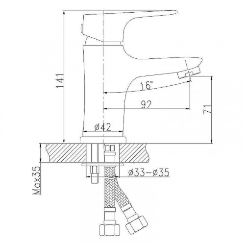 Смеситель для раковины Rossinka RS31-11 Хром