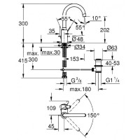 Смеситель для раковины Grohe Eurosmart Cosmopolitan 32830001 Хром латунь