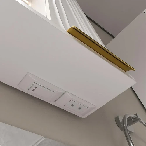 Зеркало со шкафом Volna Lotty Gold 70 R zsLOTTYGD70.R-04 с подсветкой цвет Белый