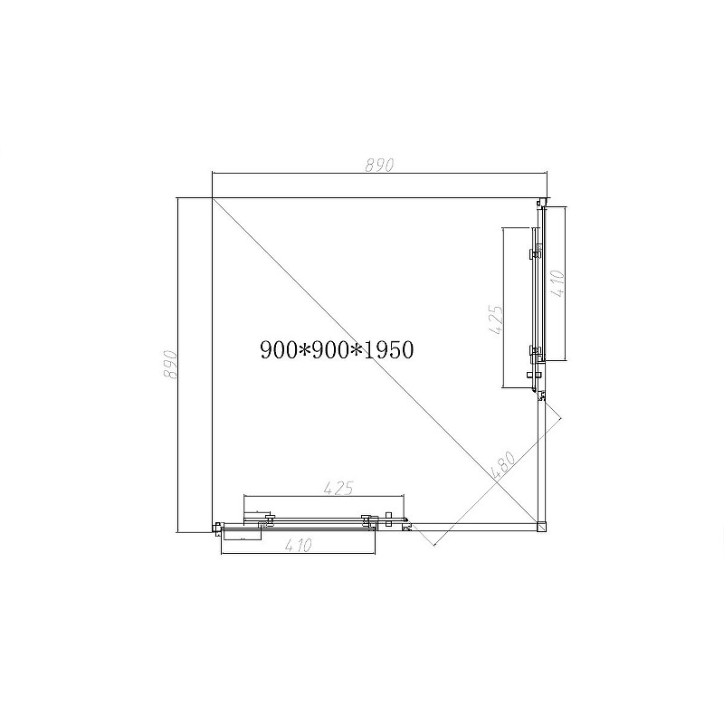 Душевой уголок Vincea Slim-N 90x90 VSS-4SN900CLB профиль Черный стекло прозрачное