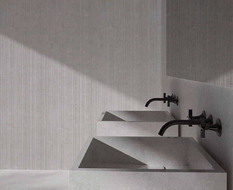 Керамическая плитка Living Ceramics Oda Ductile Reliefs Ice Curve OD/DUC Ref/IC/CV настенная 59,8х119,8 см серый для ванной комнаты, для кухни Испания