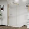 Душевая перегородка Azario Walk-In 100 AZ-271-100-BGL-CRF профиль Брашированное золото стекло рифленое