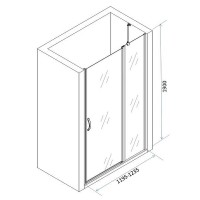 Душевая дверь AM.PM Move 120 W81S-D120-000CT профиль Хром матовый стекло прозрачное
