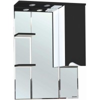 Зеркало со шкафом Bellezza Эйфория 80 R 4619113001048 с подсветкой Черное МДФ / ЛДСП, стекло