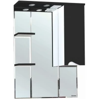 Зеркало со шкафом Bellezza Эйфория 80 R 4619113001048 с подсветкой Черное МДФ / ЛДСП, стекло